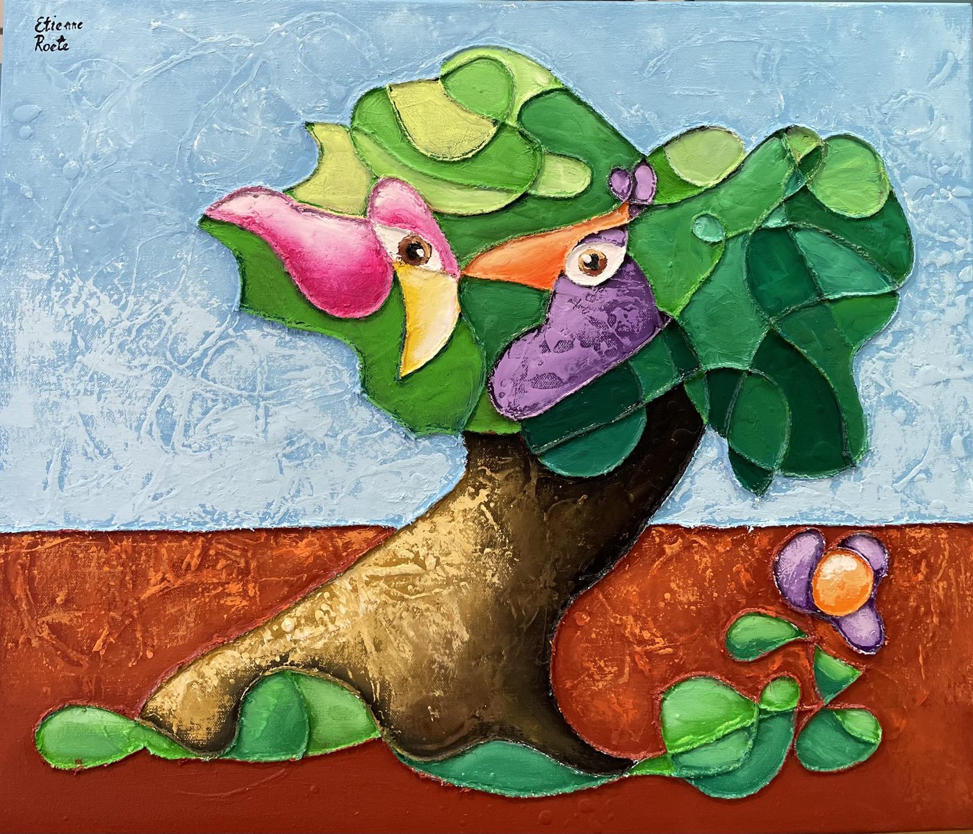 Rare Vogels — Roetisme, 60 x 50 door Etienne Roete