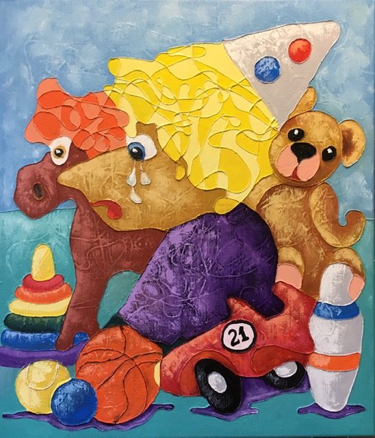 Mama,ik verveel mij ....! — Roetisme, 60 x 70 door Etienne Roete