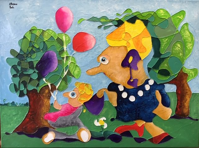 Rode ballon — Roetisme, 75 x 55 door Etienne Roete
