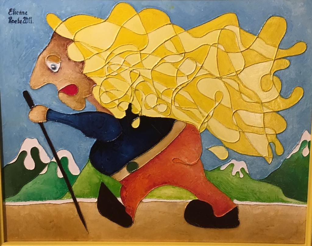 Johnny Walkers Grandpa .............! — Roetisme, 80 x 70 door Etienne Roete