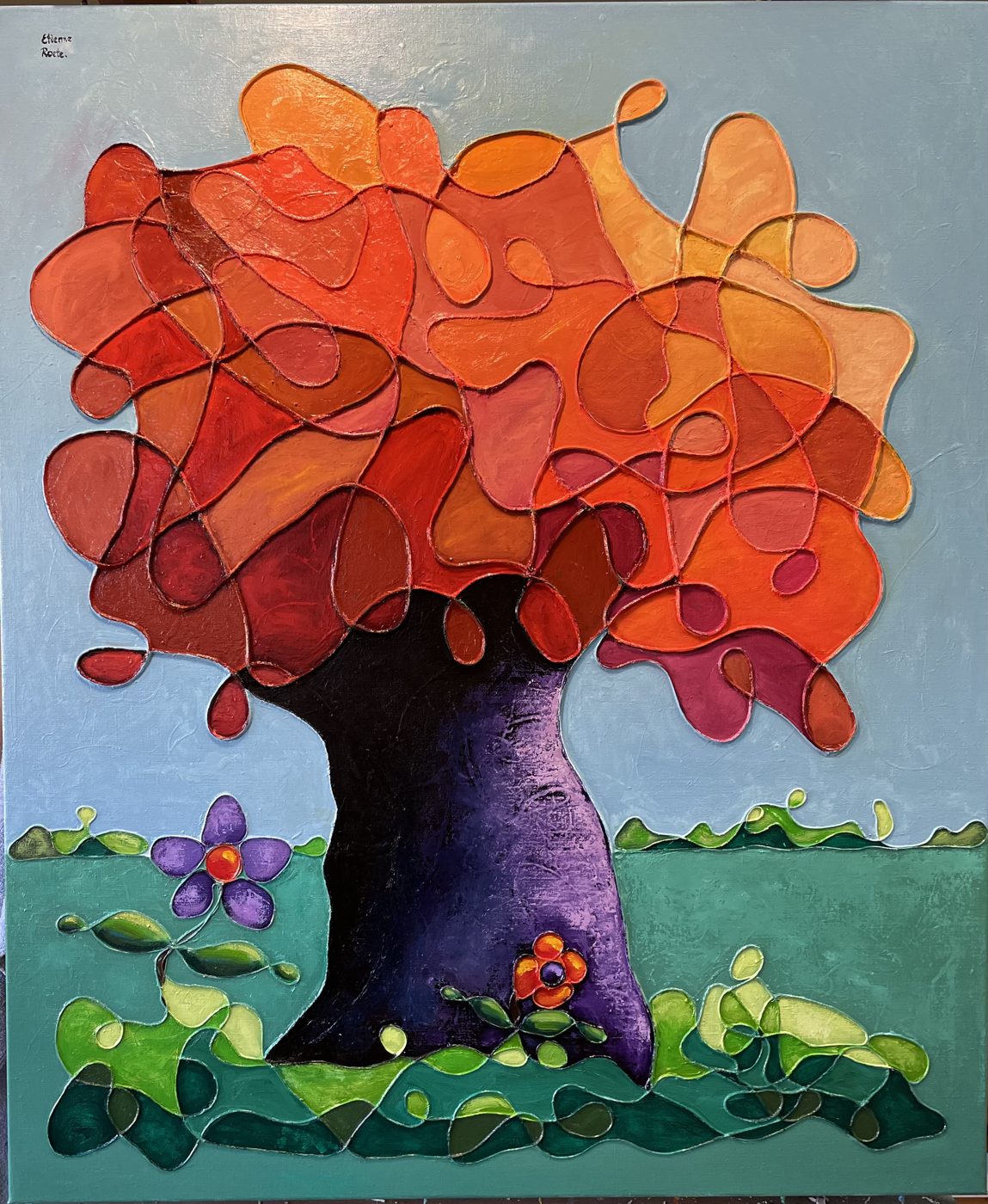 Red tree — Roetisme, 100 x 80( Privé door Etienne Roete