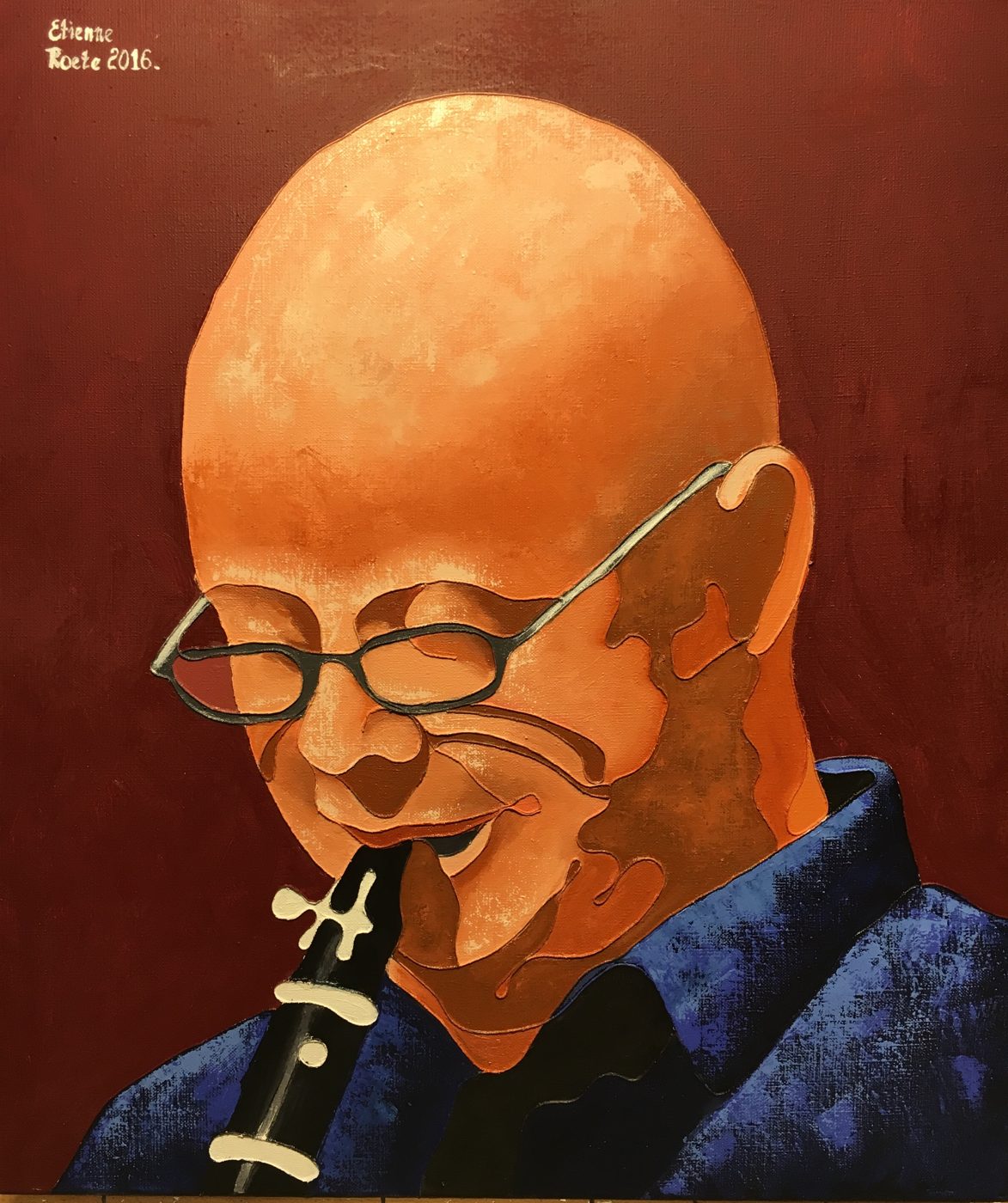 Portret van een overleden vriend ...Edwin ! — Roetisme, 60 x 40 (Private collection  Wetteren door Etienne Roete